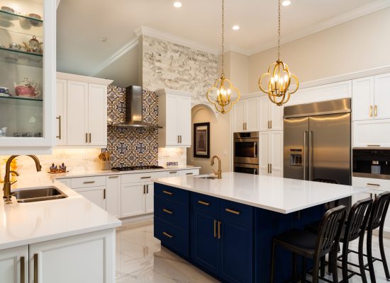 beautiful luxury home kitchen with white cabinets