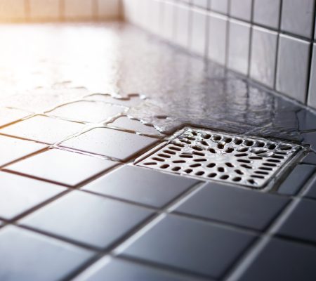 Water,Flowing,To,Square,Shower,Drain,Hygiene,And,Clean,On